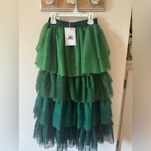 Only little once tiered green skirt - new with tags